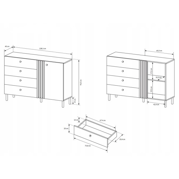 Комод Eco D4S/138 – Сучасні меблі для вашого дому