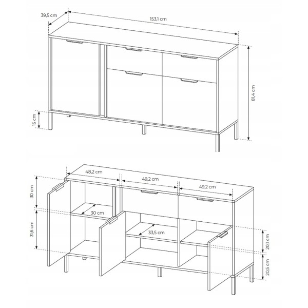 Комод Clars 3D2S/153 – ідеальний вибір для вашої оселі