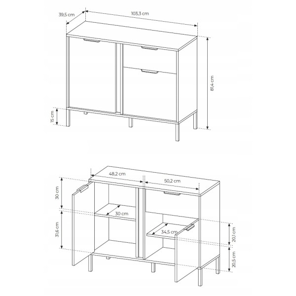 Комод Clars 2DS/104 – елегантність та функціональність для вашого інтер’єру