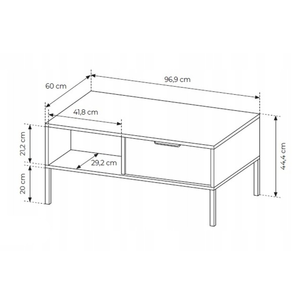 Журнальний стіл Clars 97 - стильний та функціональний вибір для вашої вітальні