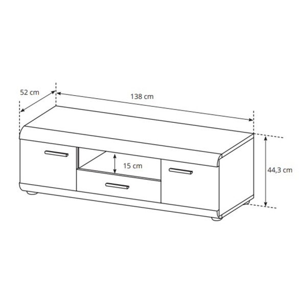 Тумба під телевізор Link 2D1S/140 — Сучасний стиль для вашої вітальні