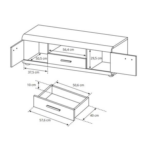 Тумба під телевізор Link 2D1S/140 — Сучасний стиль для вашої вітальні