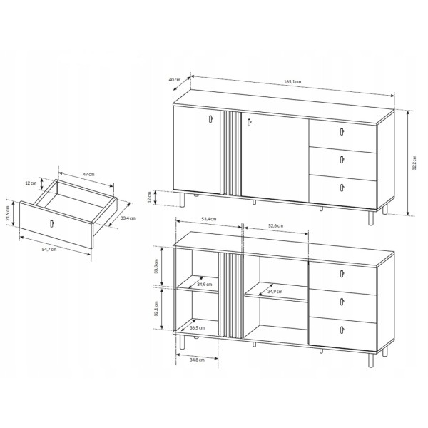 Комод Kadis 2D3S/165