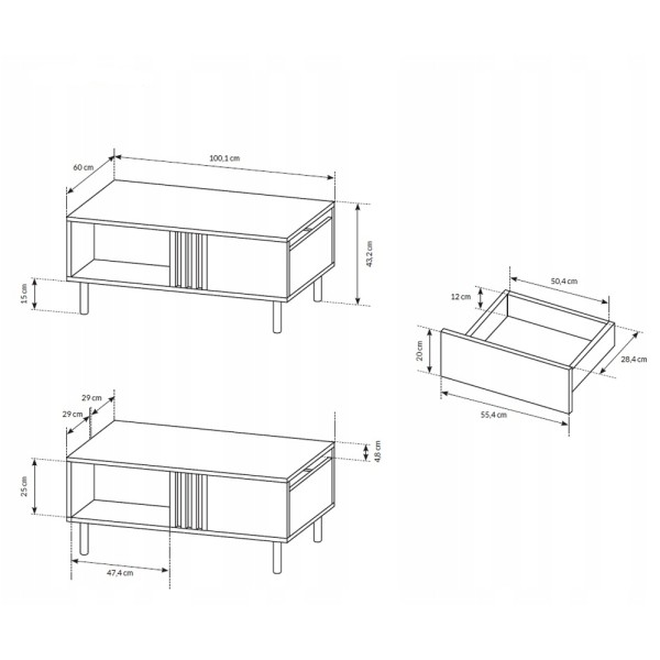 Журнальний стіл Kadis 100: сучасний стиль для вашої вітальні