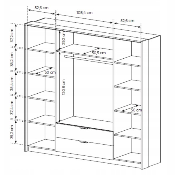 Шафа Hilton 4D2S/220 для спальні з дзеркалом та підсвічуванням
