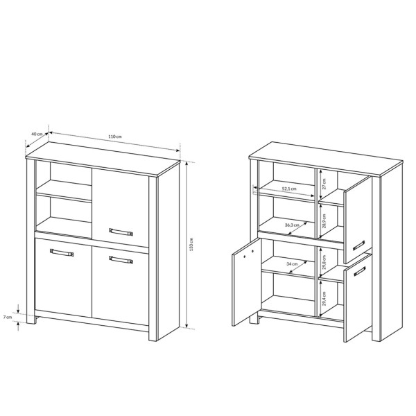 Вітрина низька Grand 3D/110