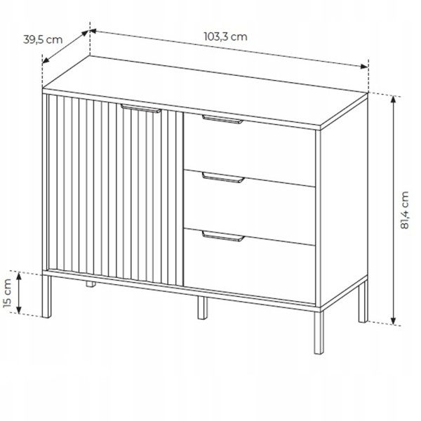 Комод Rock D3S/104 – стиль для вашої вітальні та спальні
