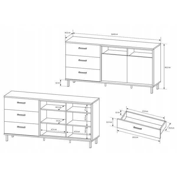 Комод Next 2D3S/165 - Стильний та зручний для вашої оселі