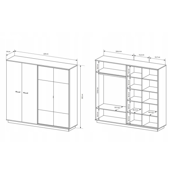 Шафа Next 4D/220 з підсвічуванням - купити в Elite Mebel