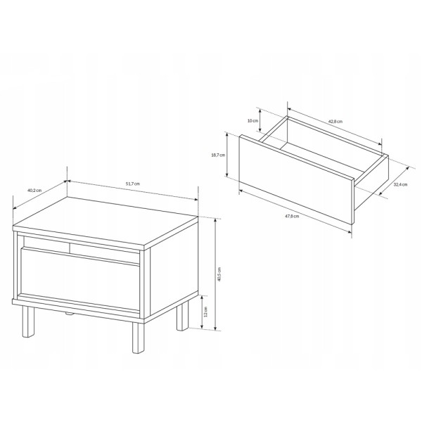 Тумба приліжкова Next 1S/52 – стиль та функціональність для вашої спальні