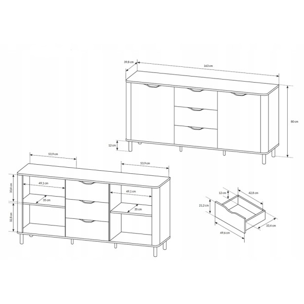 Комод Fanti 2D3S/163: стиль та функціональність для вашої оселі