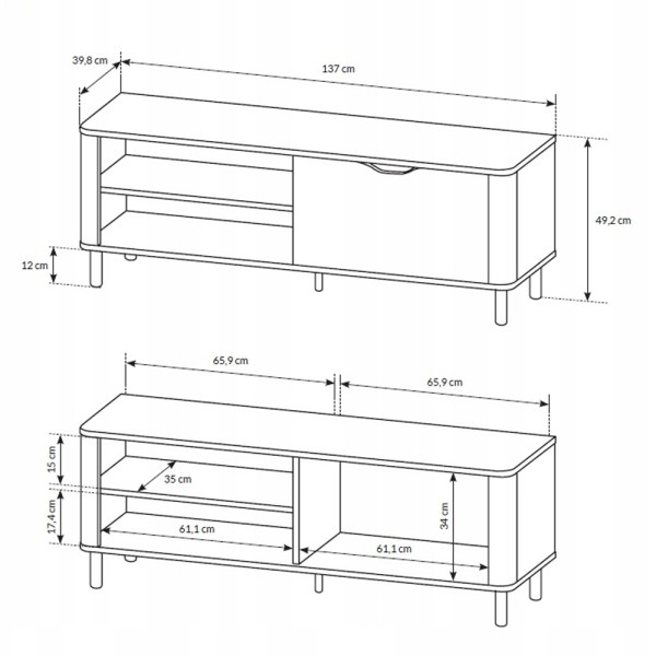 Тумба під телевізор Fanti 1D/137 - сучасний мінімалізм для вашої оселі