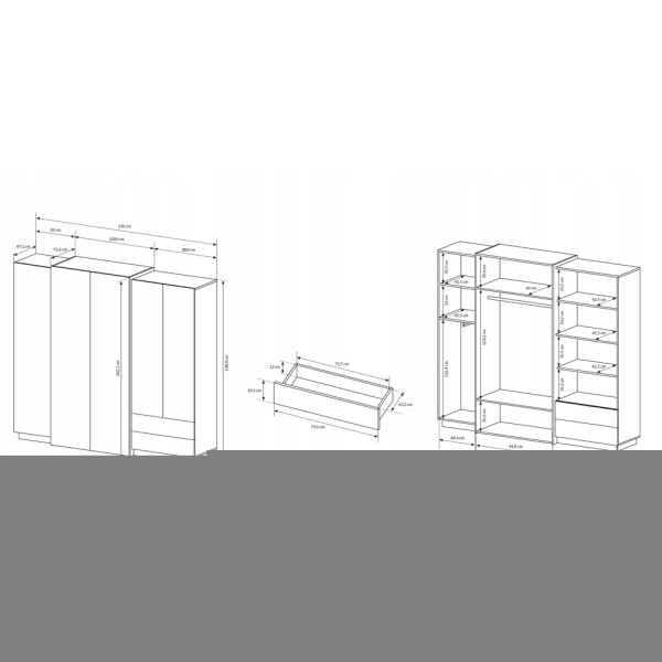 Шафа Cube 4D2S/230 для спальні — сучасний стиль та функціональність