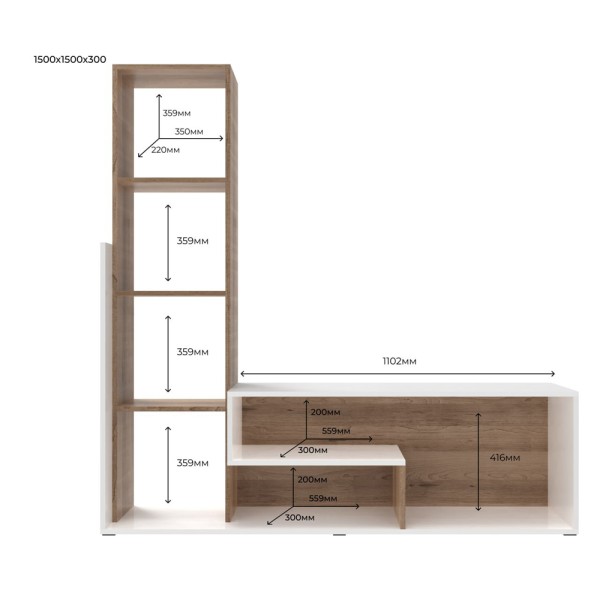 Стінка Етана для вітальні в стилі сучасного та скандинавського дизайну
