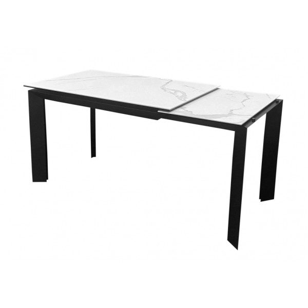 Стіл Vermont Staturario black 120-170 см — Сучасний розкладний стіл для кухні