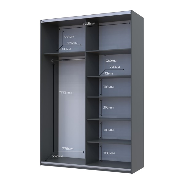 Шафа-купе G-Caiser 160 2 ДСП для спальні