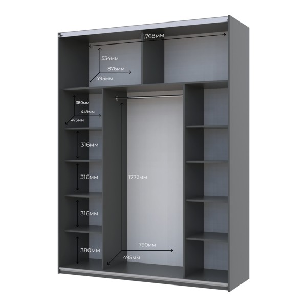 Шафа-купе G-Caiser 180 1 ДСП / 1 скло – Ваш ідеальний вибір для спальні