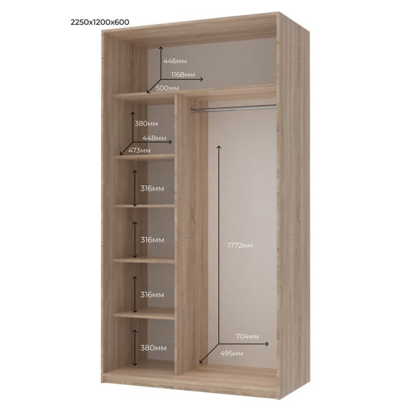 Шафа-купе Сіті Лайт 120 1 ДСП / 1 дзеркало