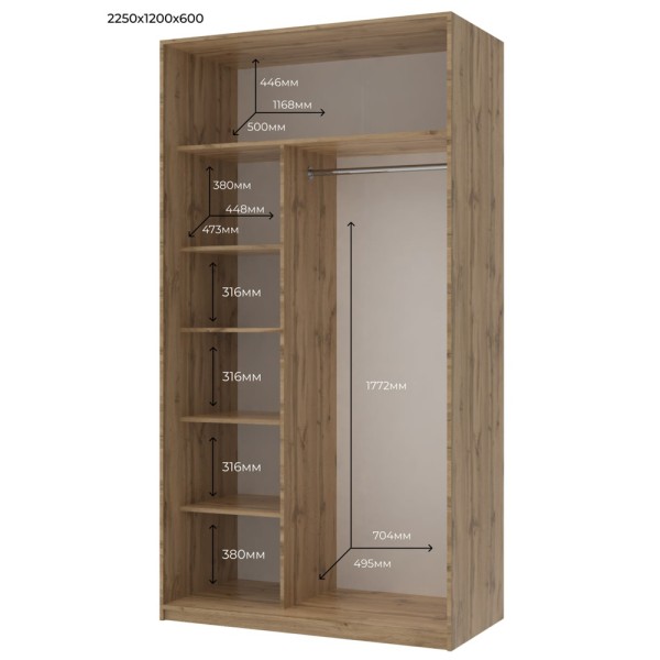 Шафа-купе Сіті Лайт 120 1 ДСП / 1 дзеркало