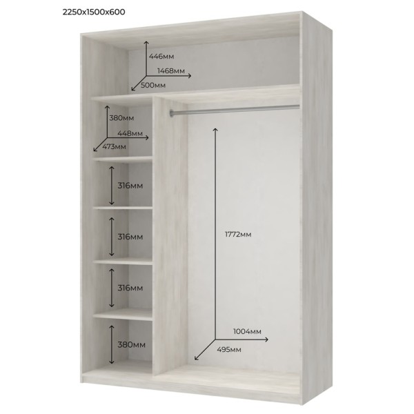 Шафа-купе Сіті Лайт 150 з дзеркалом для вашої спальні