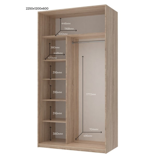 Шафа-купе Сіті Лайт 120 2 ДСП – Стиль і якість для вашої спальні