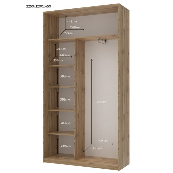 Шафа-купе Сіті Лайт 120 2 ДСП – Стиль і якість для вашої спальні