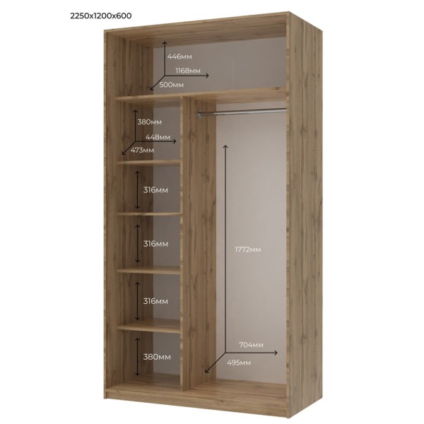 Шафа-купе Сіті Лайт 120 2 ДСП – Стиль і якість для вашої спальні