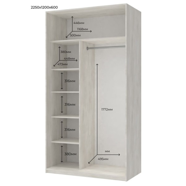 Шафа-купе Сіті Лайт 120 2 ДСП – Стиль і якість для вашої спальні