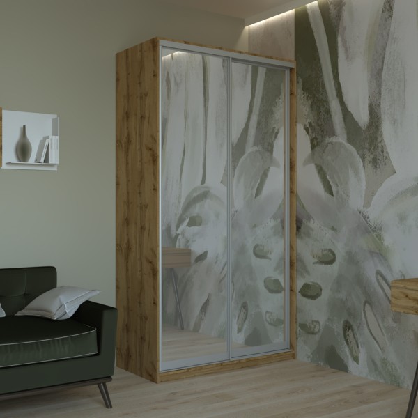 Шафа-купе Сіті Лайт 120 з двома дзеркалами