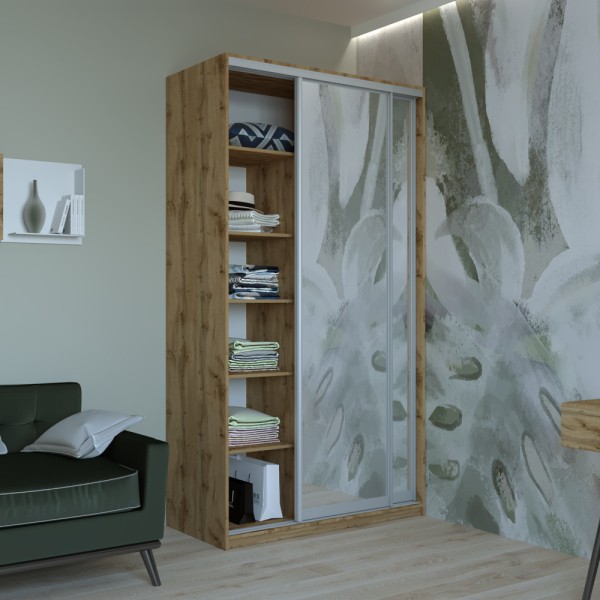 Шафа-купе Сіті Лайт 120 з двома дзеркалами