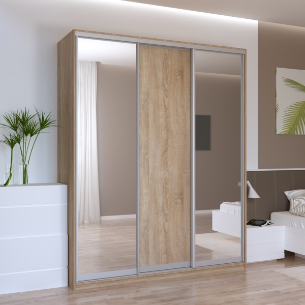 Шафа-купе Сіті Лайт 180 1 ДСП / 2 дзеркала для вашої спальні