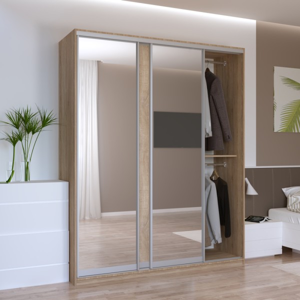 Шафа-купе Сіті Лайт 180 1 ДСП / 2 дзеркала для вашої спальні