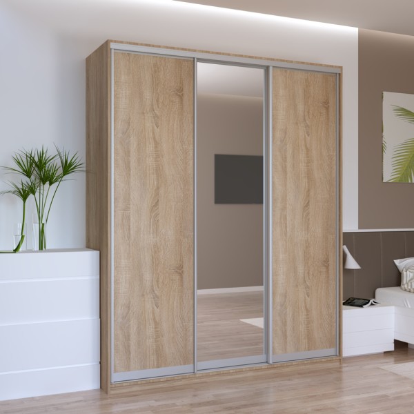 Шафа-купе Сіті Лайт 180 2 ДСП / 1 дзеркало – для стильного інтер'єру спальні