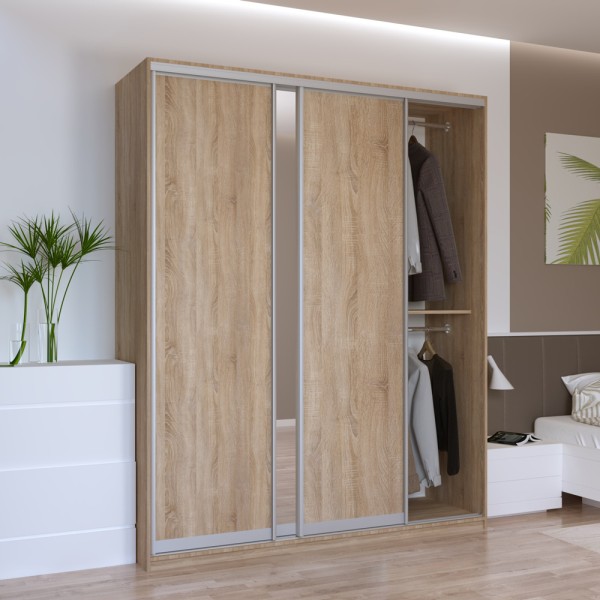 Шафа-купе Сіті Лайт 180 2 ДСП / 1 дзеркало – для стильного інтер'єру спальні