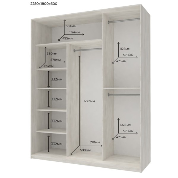 Шафа-купе Сіті Лайт 180 3 ДСП