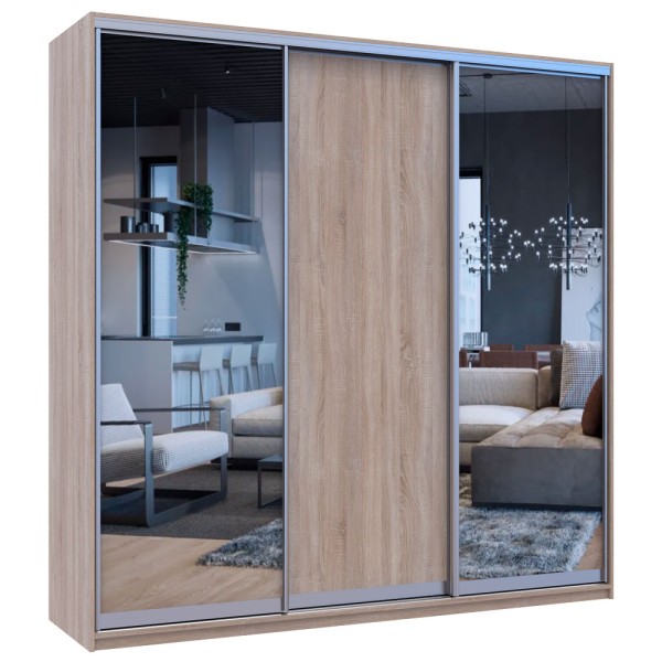 Шафа-купе Сіті Лайт 225 1 ДСП / 2 дзеркала