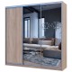 Шафа-купе Сіті Лайт 225 1 ДСП / 2 дзеркала