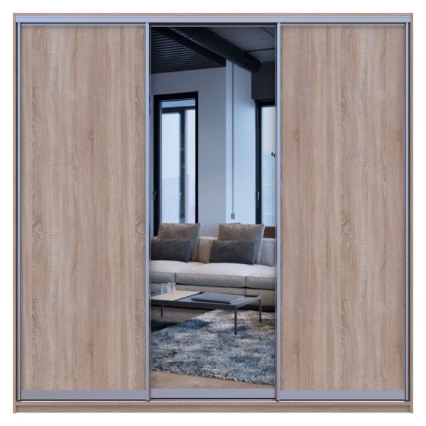 Шафа-купе Сіті Лайт 225 2 ДСП / 1 дзеркало