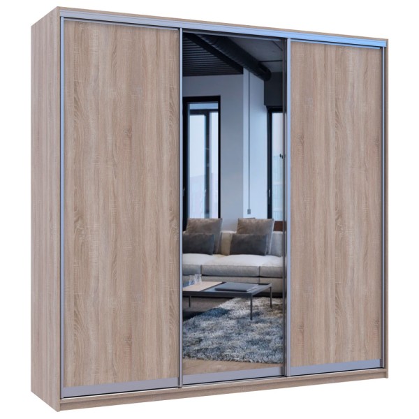 Шафа-купе Сіті Лайт 225 2 ДСП / 1 дзеркало