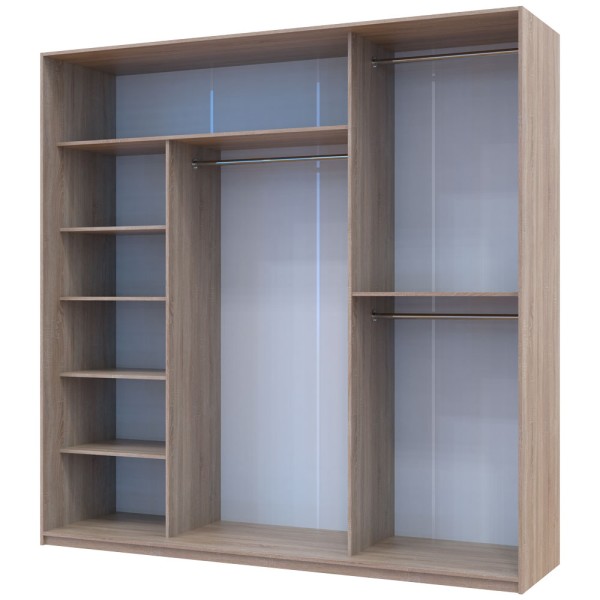 Шафа-купе Сіті Лайт 225 2 ДСП / 1 дзеркало