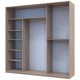 Шафа-купе Сіті Лайт 225 2 ДСП / 1 дзеркало