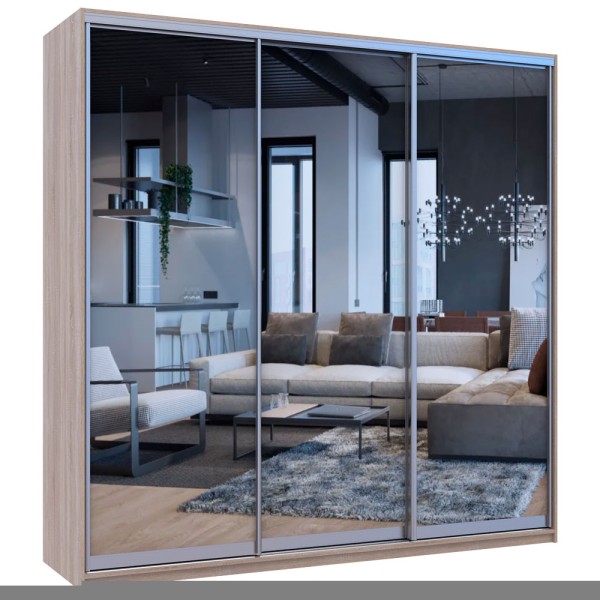 Шафа-купе Сіті Лайт 225 з 3 дзеркалами - для вашої спальні