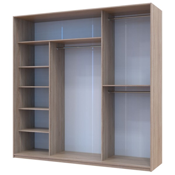 Шафа-купе Сіті Лайт 225 з 3 дзеркалами - для вашої спальні