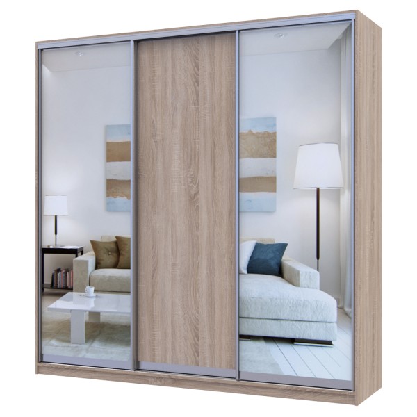 Шафа-купе Сіті 24 1 ДСП / 2 дзеркала для спальні
