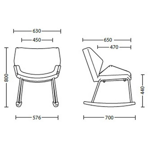 Крісло Aura LB Rocking Chrome – елегантне крісло-гойдалка для вашої вітальні
