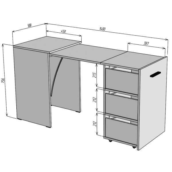 Стіл-трансформер Hobana Ш3 - стильний стіл для вашого робочого простору
