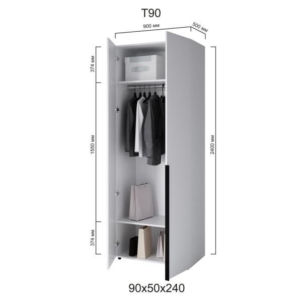 Шафа 2-х дверна Сота Р90 – стильна та функціональна мебля для вашого дому