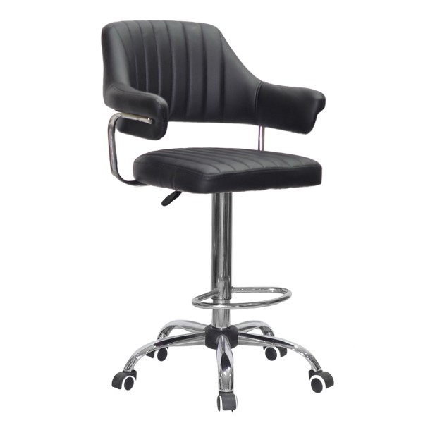 Барний стілець на роликах Bottle Office chrome