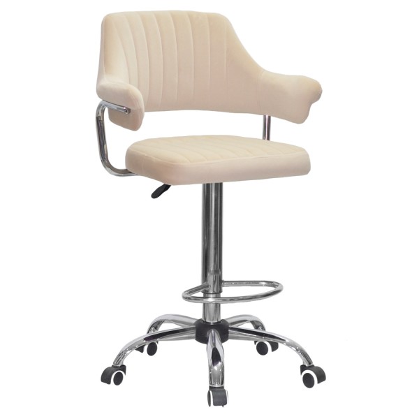 Барний стілець на роликах Bottle Office chrome