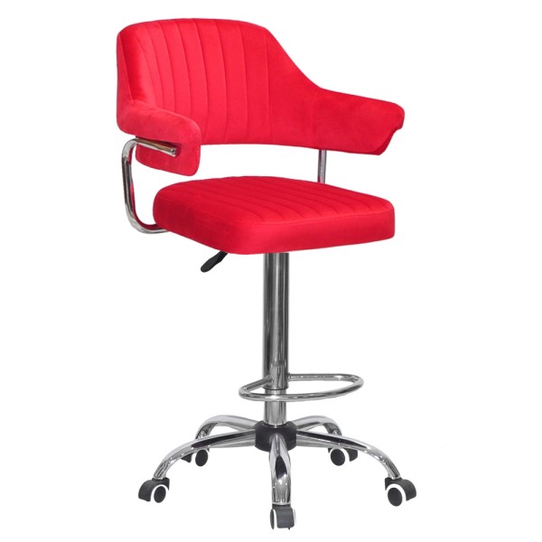 Барний стілець на роликах Bottle Office chrome